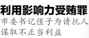 利用影响力受贿罪